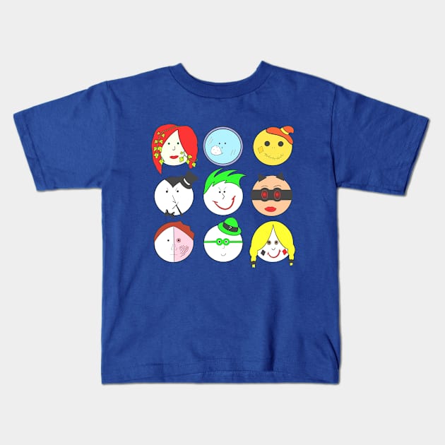 DC Rogues Gallery of Supervillains Kids T-Shirt by Jamie Collins